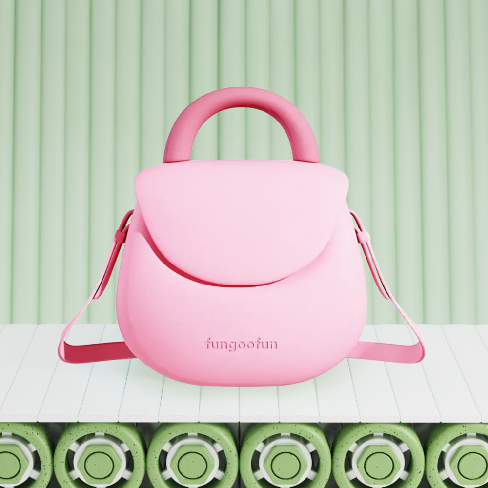 Сумочка силиконовая клатч женский на ремешке с ручками водонепроницаемая сумка Fungoofun на молнии, розовая Каменец-Подольский - изображение 3