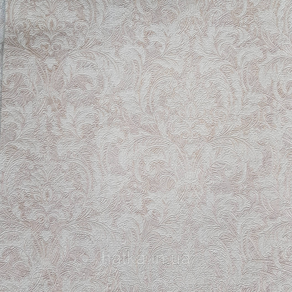 Шпалери метрові вінілові на флізелін Yuanlong Samsara східний малюнок вензелі завитки рожеві на молочному Київ - фото 2