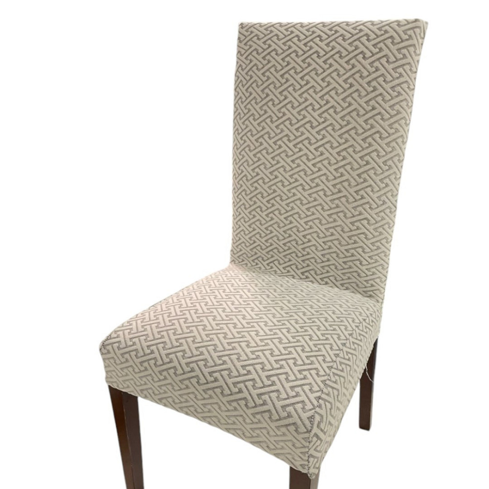 Універсальний натяжний чохол накидка на стілець зі спинкою Жаккард абстракція Royan Туреччина Кава 0 Біла Церква - фото 1