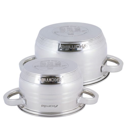 Набір каструль 4 предмети (каструлі 1,5/2л) нержавіюча сталь порожнисті ручки 4914 KAMILLE Житомир - фото 4