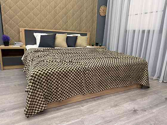 Плед-покривало Шахи 200х210 см (+-5см) Венге з бежевим (87-035) Київ