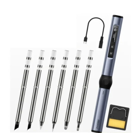 Паяльник Fnirsi HS-01-BC2-BK_Six USB DC96 W/PD 65W + 6 жал Винница