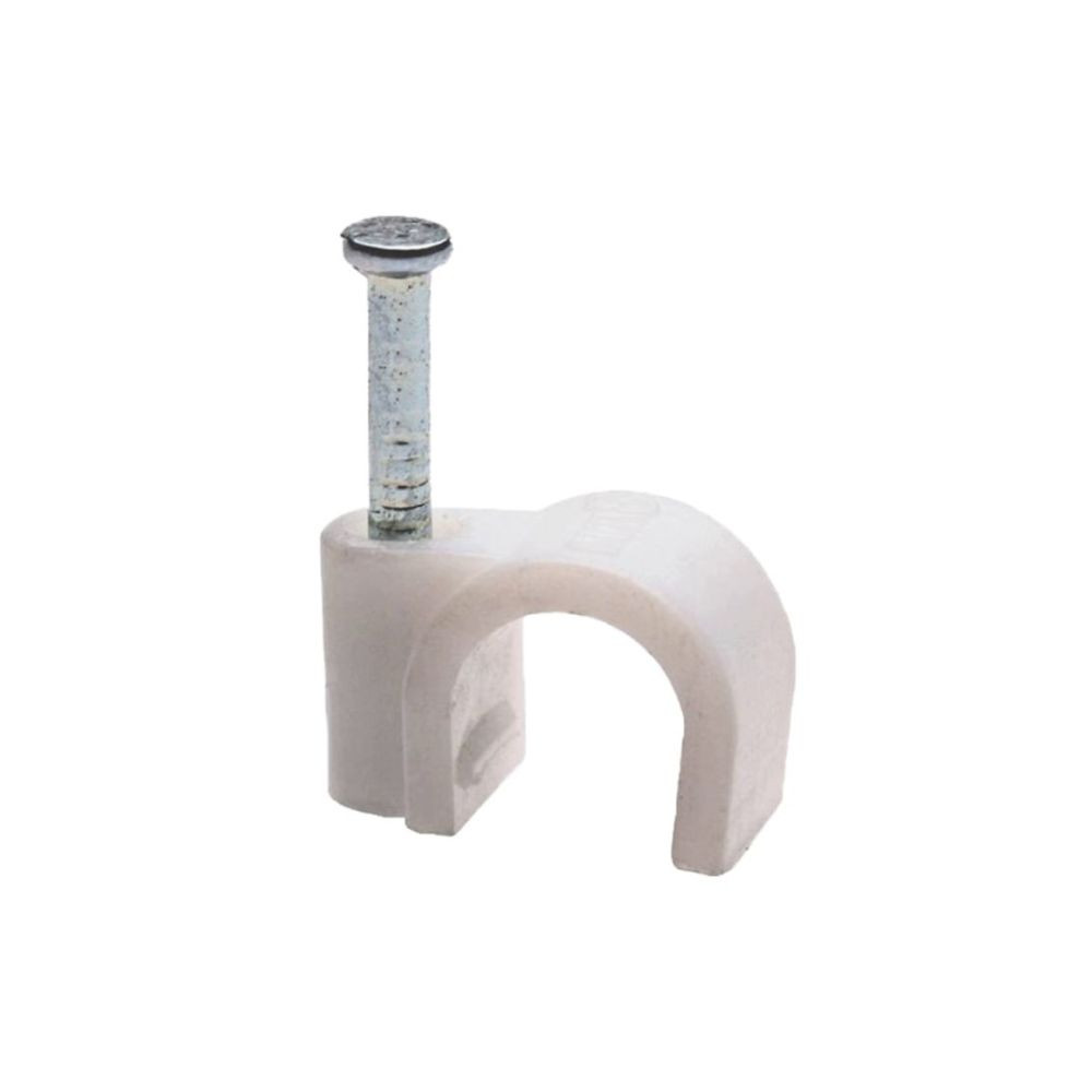 Скоба кругла з цвяхом для кабелю R-4 біла (100 шт.) Киев - изображение 1