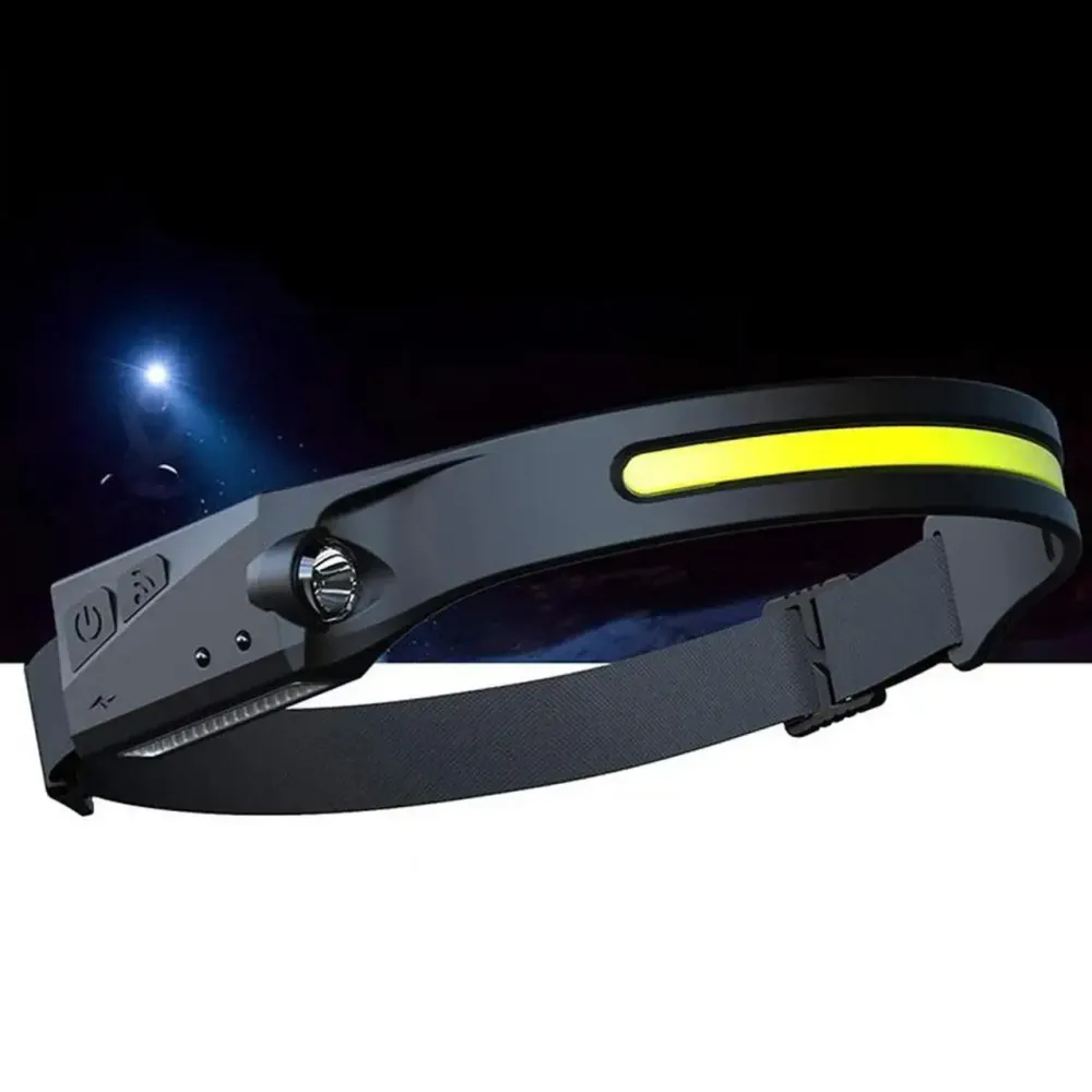 Легкий налобный фонарь LED+COB с датчиком движения и красным светом (черный) Коломыя - изображение 4