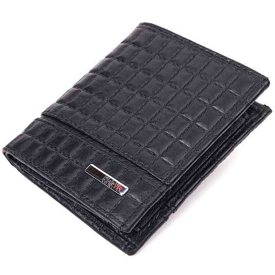 Стильное портмоне для мужчин из фактурной натуральной кожи KARYA 21321 Черный Киев