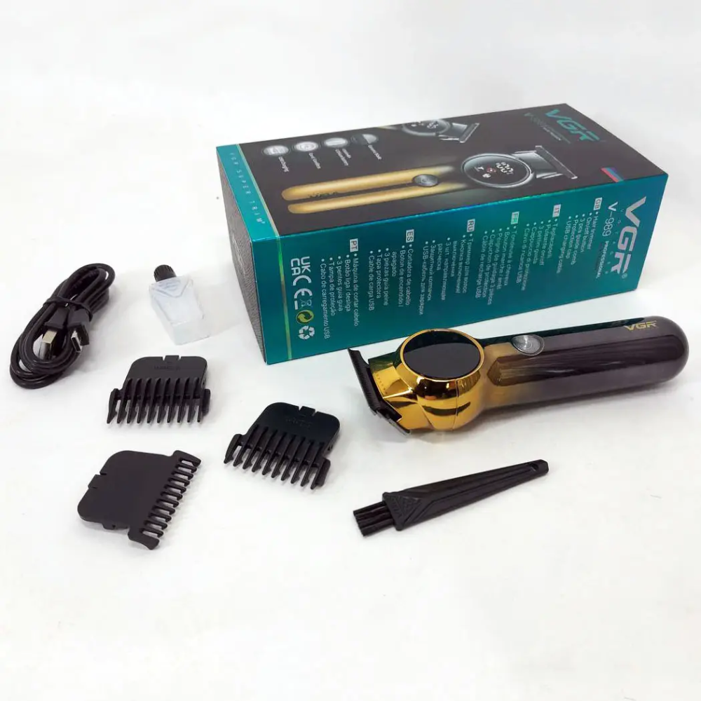 Машинка для стрижки волосся VGR V989 із зарядкою від USB 3 насадки для регулювання довжини Одеса - фото 2