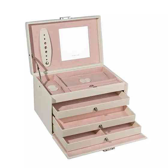 Скринька для коштовностей Friedrich Lederwaren Classico на 4 відділення (24х15х16см) Кремово-рожевий Київ