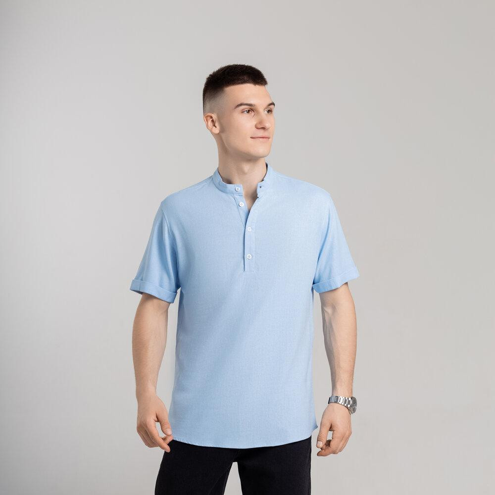 Чоловіча сорочка з коротким рукавом блакитна Pobedov Molodist' Київ - фото 2