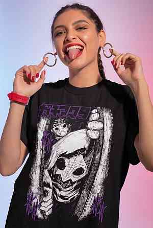 Футболка для хлопчика з аніме принтом Гакхіакута Томе Джапанесе Танкобон оверсайз (зріст від 165 до 180) Чорний AnimeJ0958m Дніпро