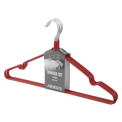 Плічка Ardesto Металеві з ПВХ покриттям Червоні 40.5 см 5 шт. (ARHC2805R) Вінниця - фото 2