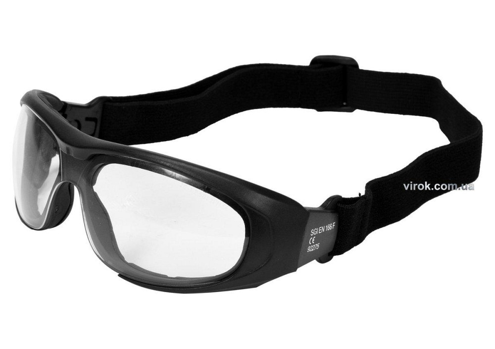 Окуляри захисні YATO прозорі з регул. еластичним пояском [12/240] Одеса - фото 1