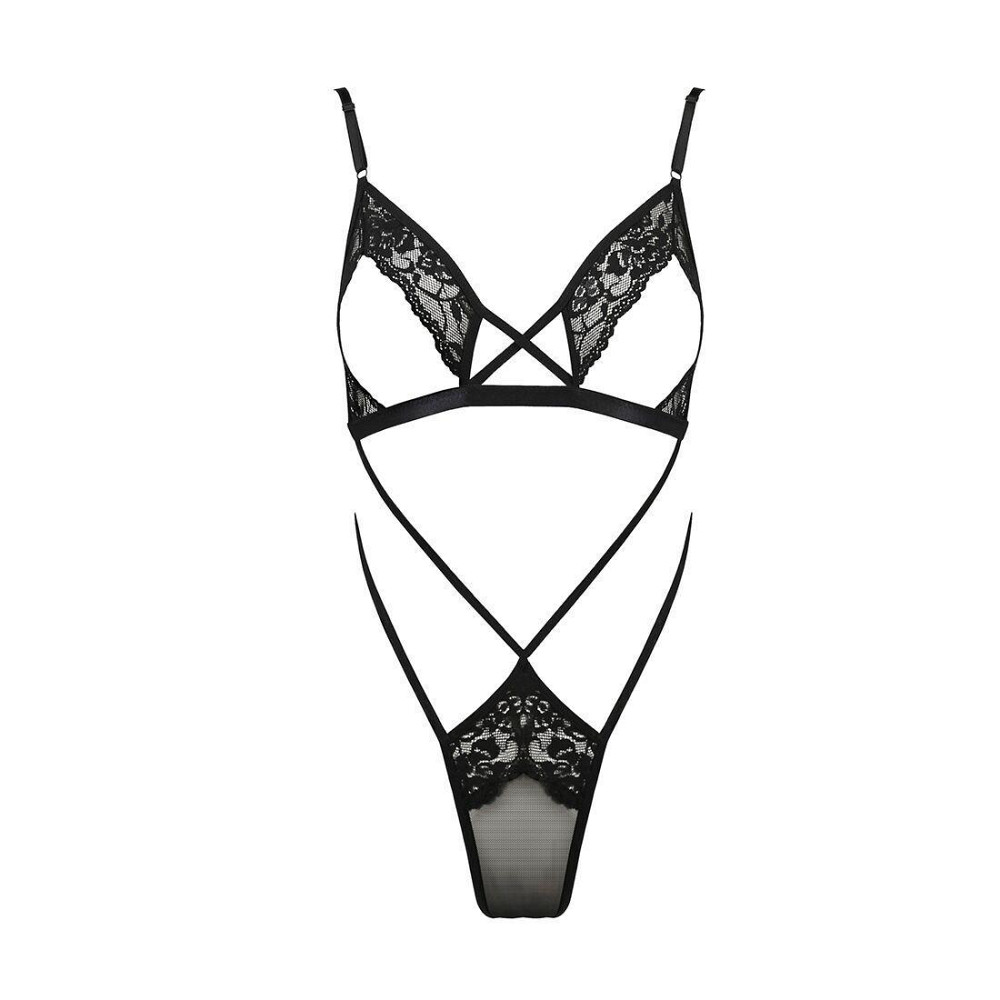 Боді монокіні з відкритими грудьми Passion DIABOLINA BODY XXL/XXXL, black Sex Aura Київ - фото 3