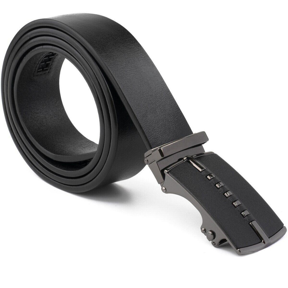 Ремінь чоловічий з пряжкою автомат матовою Vintage 20318 Чорний Київ - фото 5
