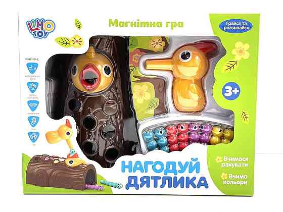 Гра магнітна Limo Toy Нагодуй дятла пташка і 8 черв'ячків (FT 0015) Чернигов
