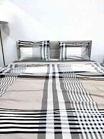 Ecotton Комплект постільної білизни Ecotton двоспальний 180х215 см бежевий Клітинка Сатин 21202 Коломия