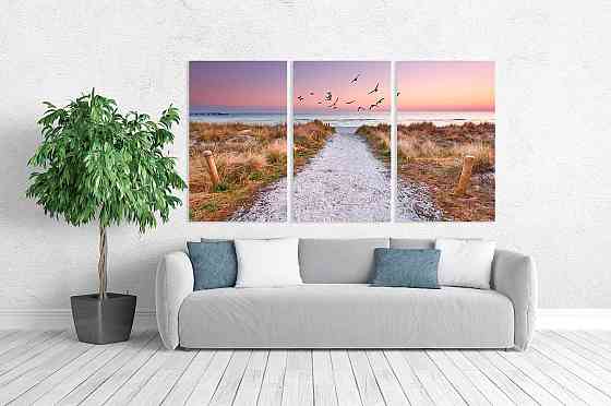 Модульная картина в гостиную / спальню  Пляж    ART-251_3A Киев