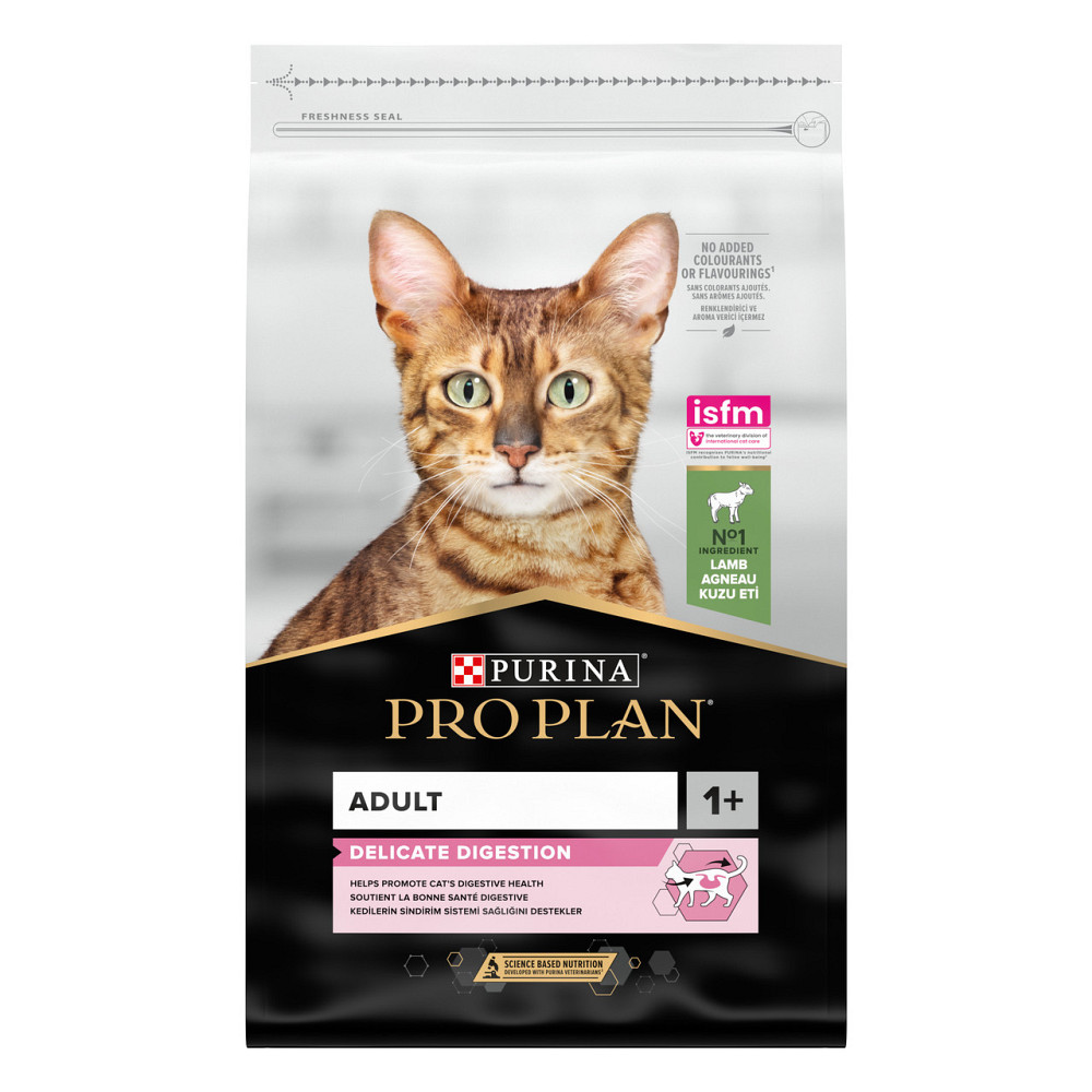 Сухой корм PRO PLAN Adult 1+ Delicate Digestion для взрослых кошек с чувствительным пищеварением и требовательных к еде, с ягненком, 10 кг Киев - изображение 1