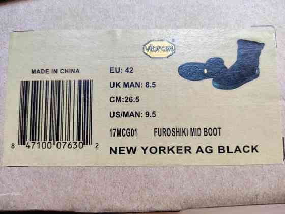 Черевики чорні Furoshiki Vibram З хутром середньої висоти, розмір 40-41 Київ