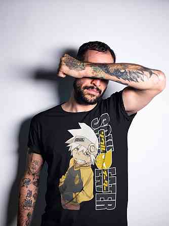 Футболка для мальчика аниме Соул Еатер Еванс Аниме оверсайз (рост от 165 до 180 ) Черний AnimeJ0550m Днепр