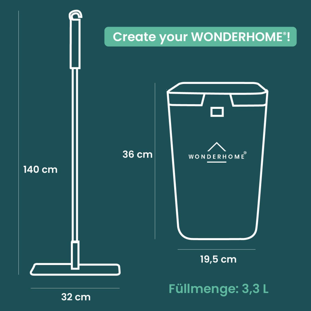 Швабра з безконтактним віджимом та відром WONDERHOME Луцьк - фото 3