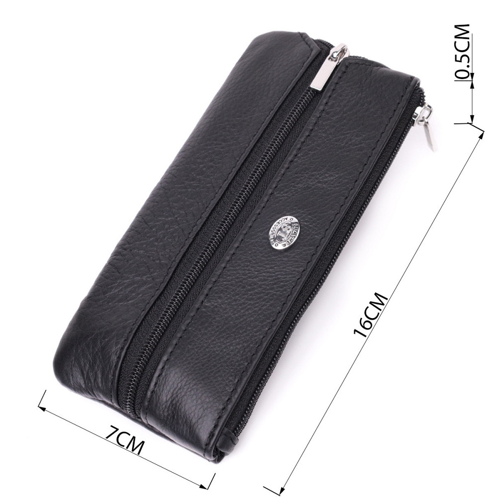Шкіряна ключниця на 4 карабіни, чорна (ST Leather) Київ - фото 13