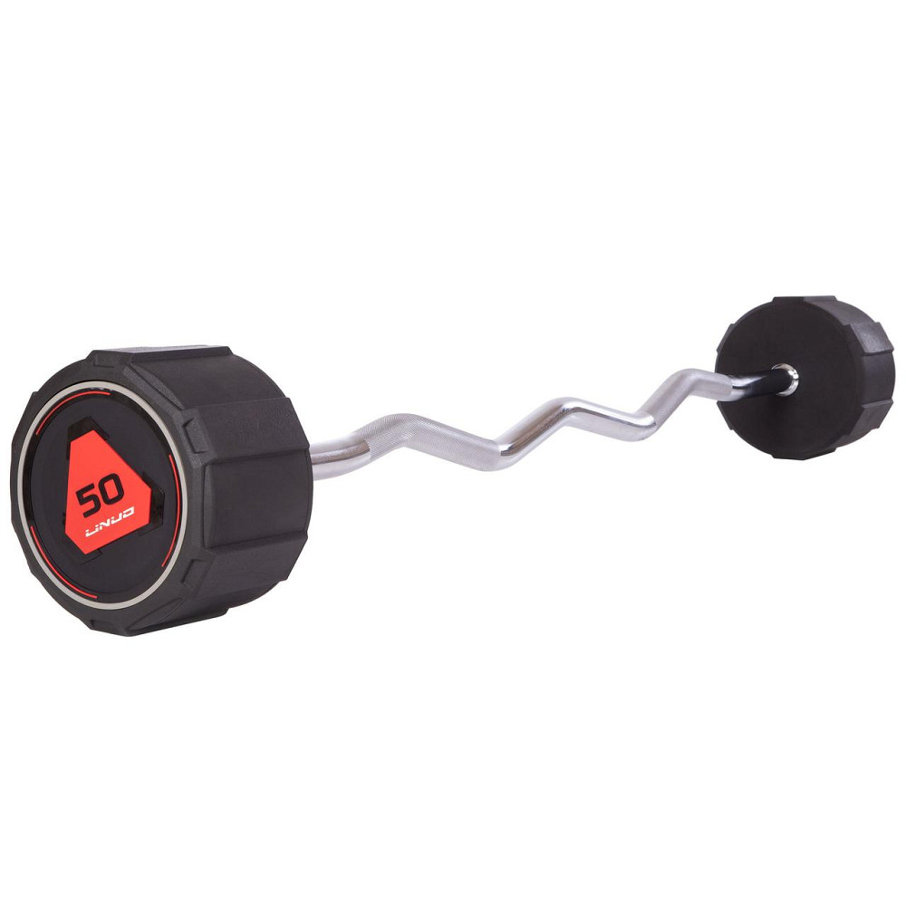 Штанга фиксированная изогнутая полиуретановая LI NUO 3623-50 длина 122 см 50 кг Киев - изображение 1