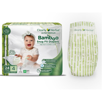 Підгузки Clearly Herbal Bamboo, розмір 4 (7-12 кг), 24 шт (1136) Вінниця - фото 1