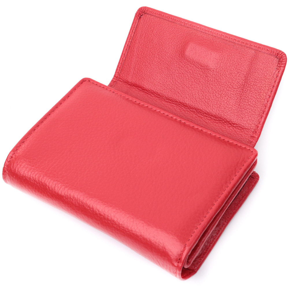 Ідеальний гаманець з монетницею із натуральної шкіри ST Leather 22739 Червоний Київ - фото 5