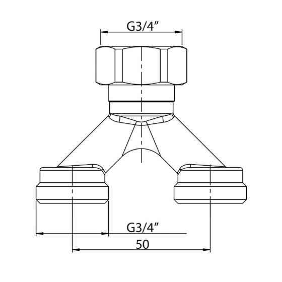 Разделит. узел (с ЕВРОКОНУСАМИ) для подкл. 2-х контуров отопления Koer KR.1150 - 3/4”x16 (KR2895) Киев