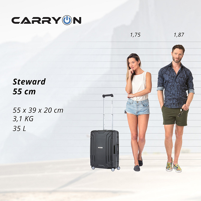 Валіза CarryOn Steward (S) Black (502322) Днепр - изображение 17