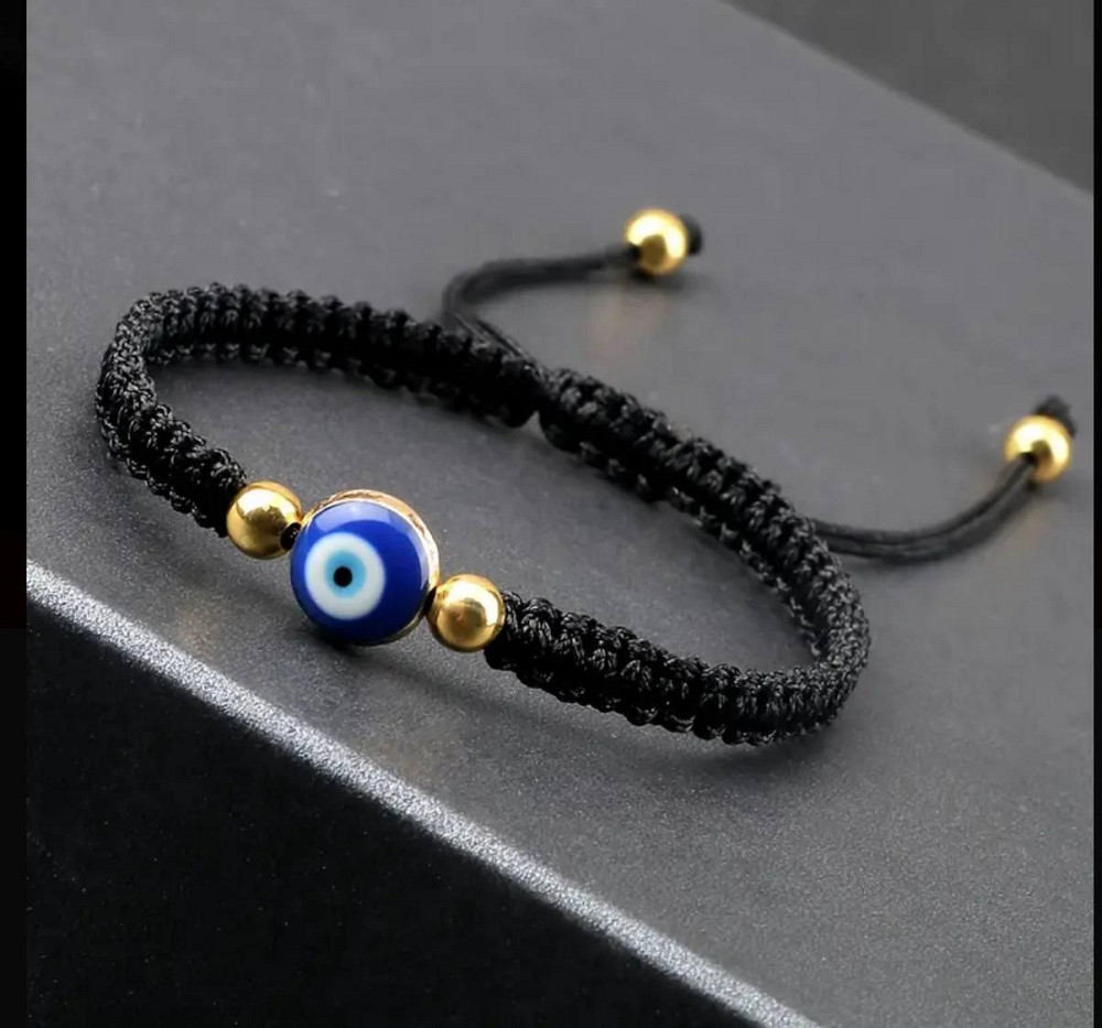 Браслет-оберег с «сглазом» — черный шнурок, регулируемый Киев - изображение 1