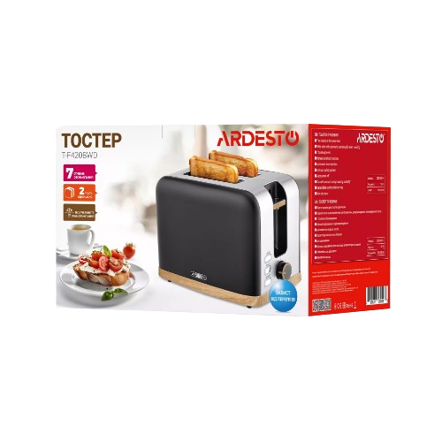Тостер 800W чорний T-F420BWD Ardesto Житомир