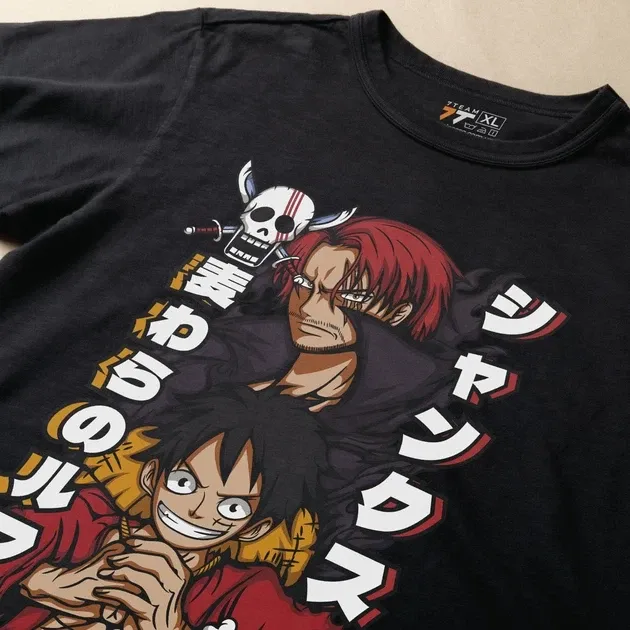 Футболка чоловіча з  принтом Ван Пис Луффі і Шанкс Розмір 48 Anime0998 Дніпро - фото 3