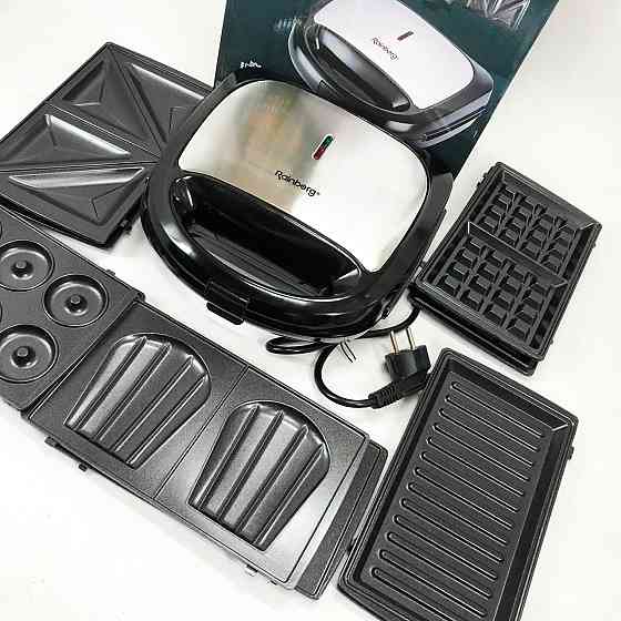 Кухонний гриль для дому, Гриль контактний комбінований для сендвічів з насадками QF-16 Івано-Франківськ