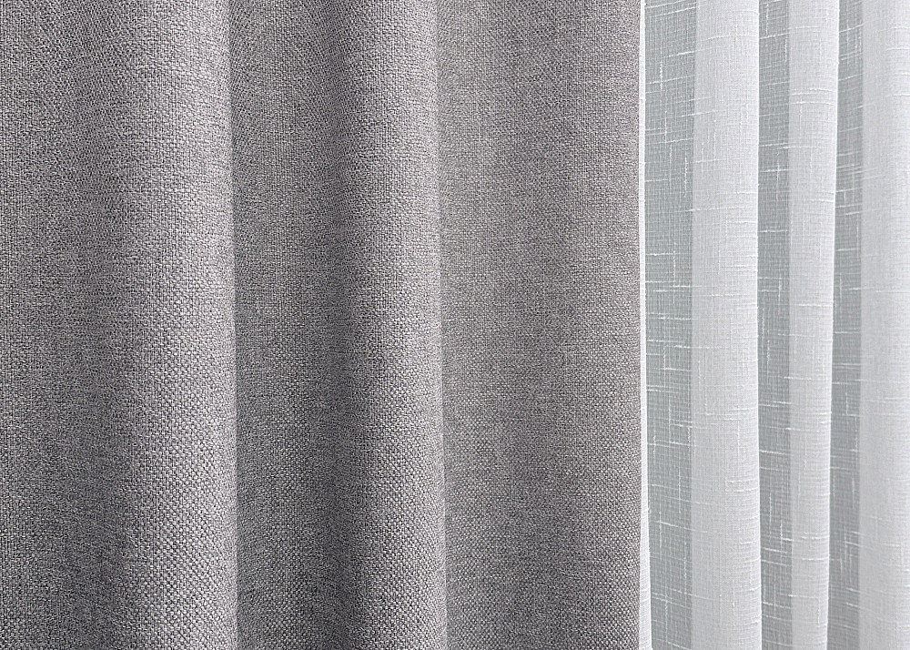 Комплект готовых штор VR-Textil Лен ELEMENTA № 1866ш Светло-серый 150х270см 2 шт (33-0851) Киев - изображение 8