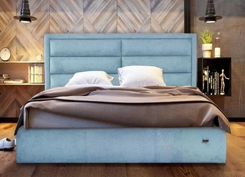 Ліжко Orlando Standart 140 х 190 см Jeans Синій Київ - фото 1