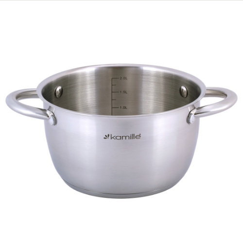Каструля нержавіюча сталь 2л з кришкою порожнисті ручки 4901 KAMILLE Житомир - изображение 6