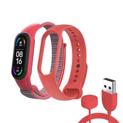 Ремешок для фитнес браслета Armorstandart комплект 3шт Xiaomi Mi Band 7/6/5 New Style Red (ARM77038) Винница