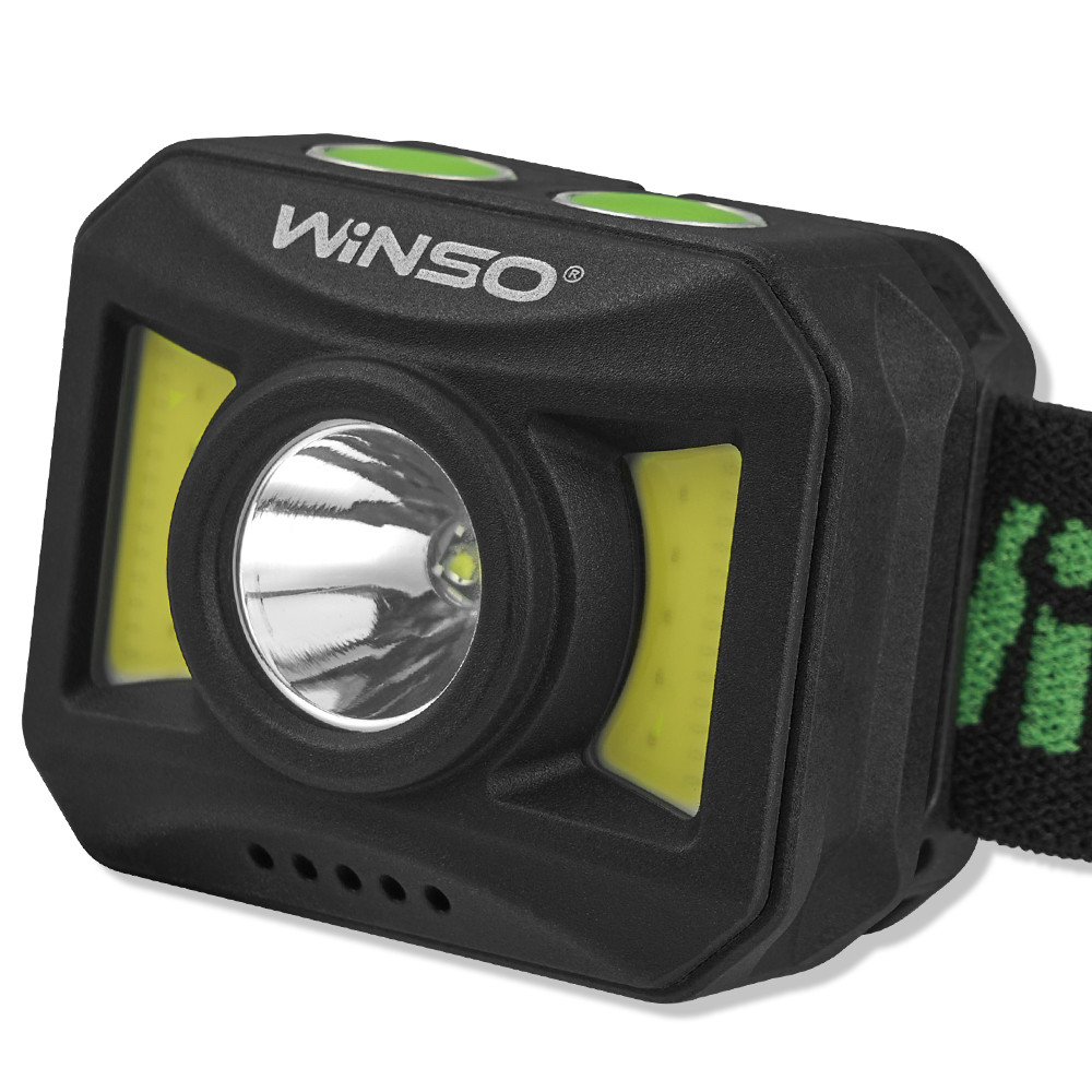 Фонарь налобный Winso 300Lm, 3W+COB, 850mAh, белый/красный Львов - изображение 3