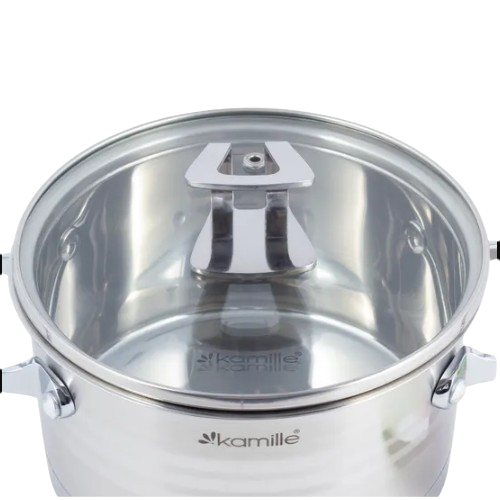 Каструля нержавіюча сталь 3,1л 20*11см з кришкою 5855 KAMILLE Житомир - изображение 9