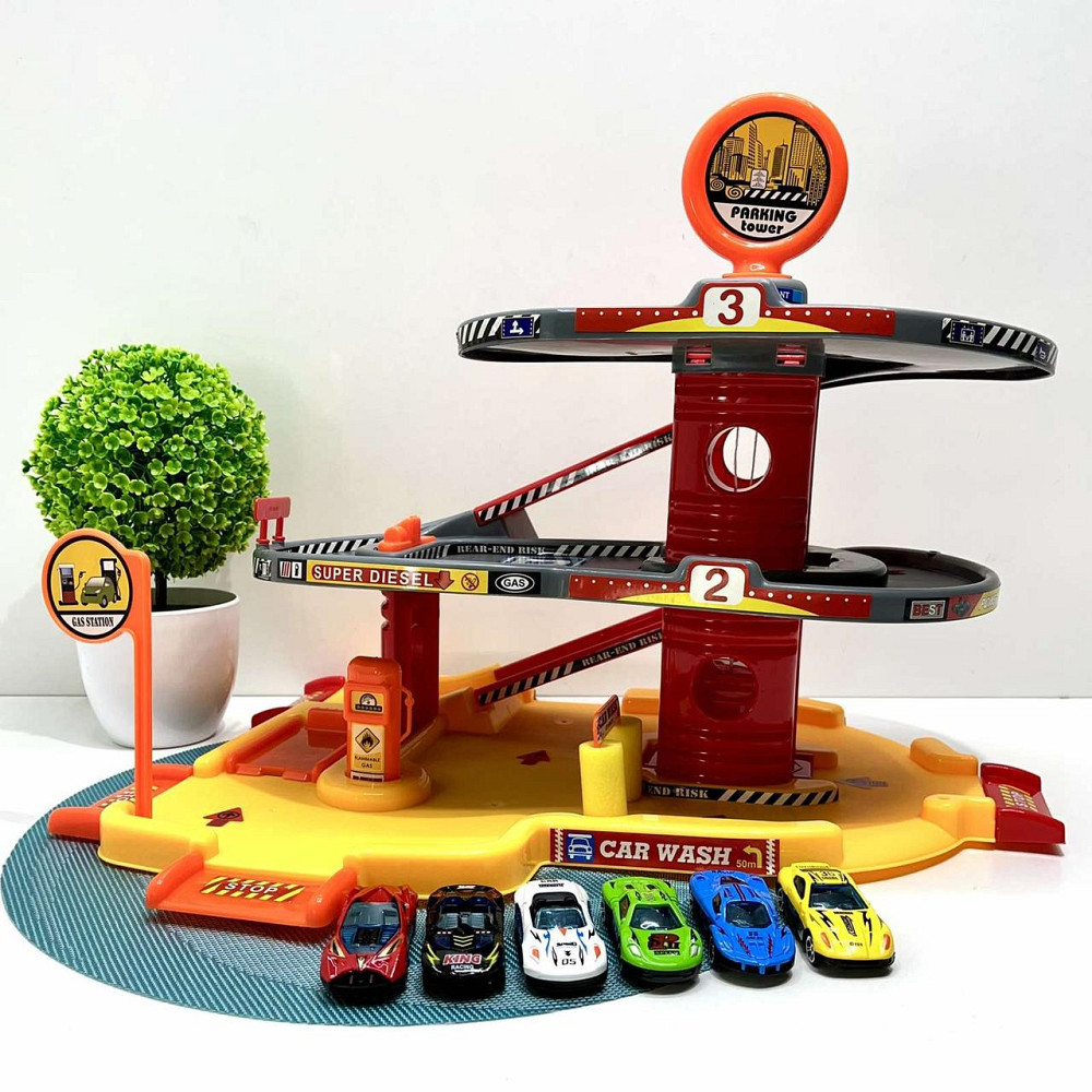 Гараж паркування 3 поверхи 50х35х9см 6 шт машинок (P9988A-2) Чернігів - фото 1