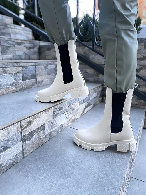 Черевики жіночі GREMMY бежеві натуральна шкіра зима висота 20 см (4288) 38р.39р. Коломия - фото 2