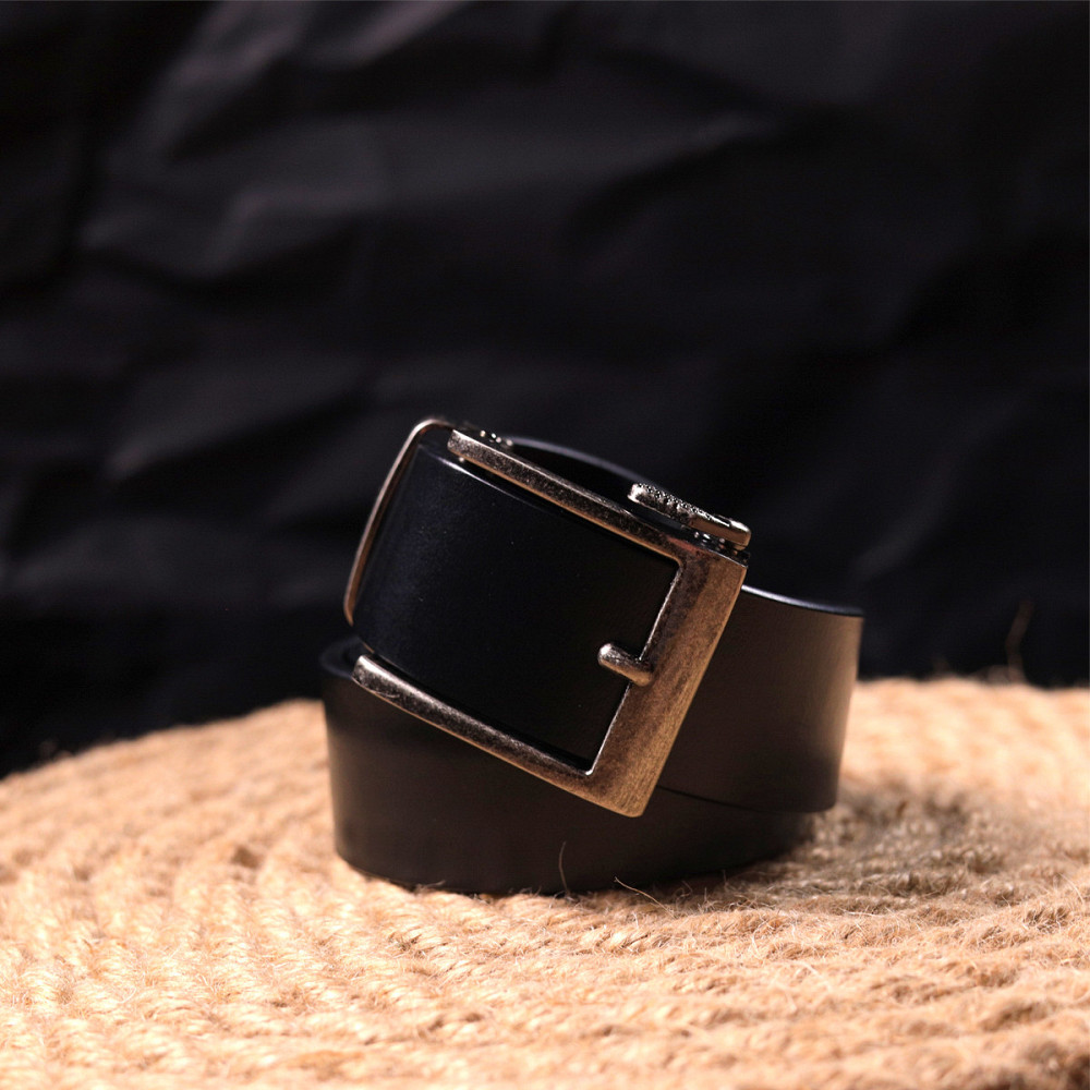 Чоловічий ремінь з цікавою автоматичною пряжкою Чорний (Vintage) Київ - фото 2