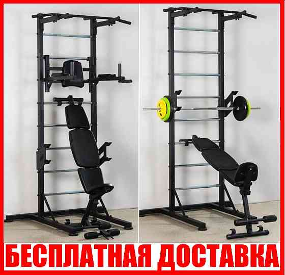 Шведская стенка передвижная Universal Black Pro+ универсальная без креплений скамья для пресса турни Каменское