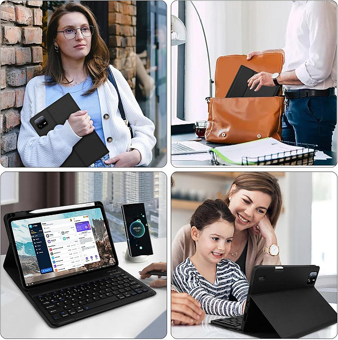 Чохол-клавіатура для Xiaomi Pad 6, 6 Pro 11” 2023, магнітна знімна Bluetooth з тачпадом, тримачем для стилуса, чорний для планшета Київ - фото 7