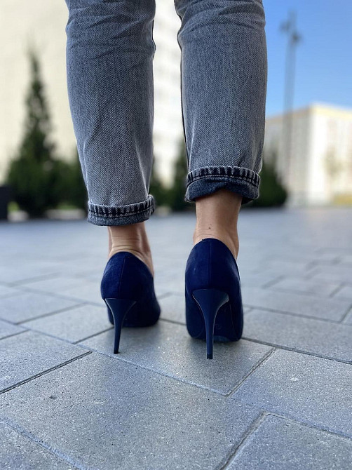Comer Туфлі жіночі COMER темно-сині еко-замша висота каблука 8.5см (AH-8 1963) Коломыя - изображение 3
