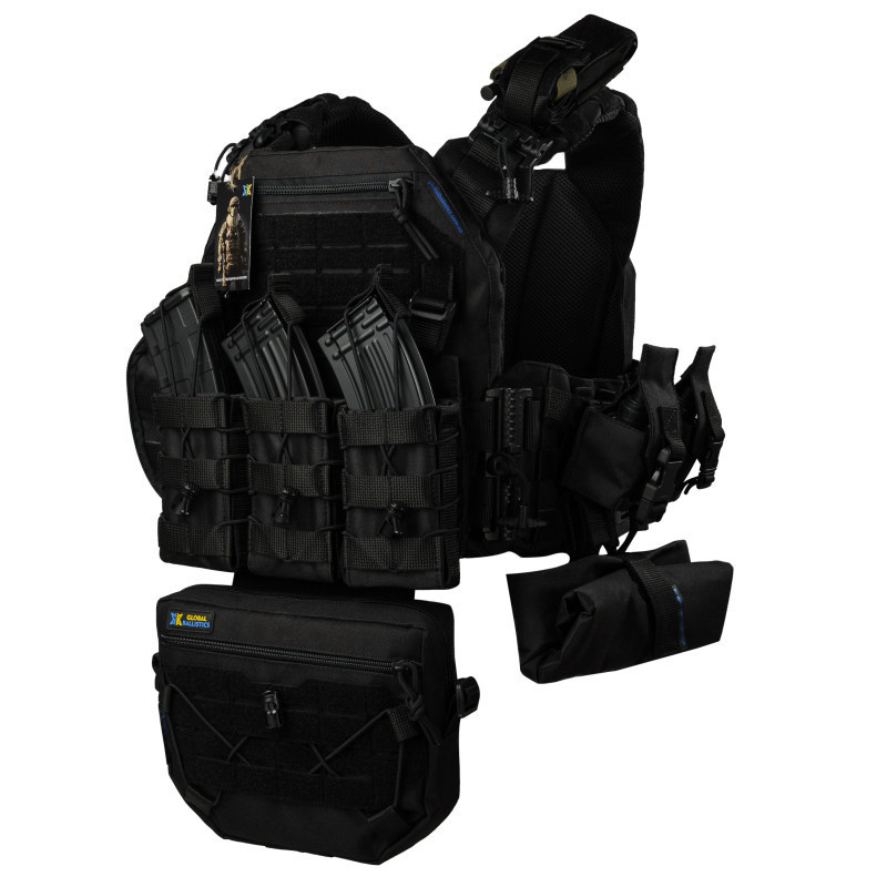 Плитоноска тактична Warmor Gen.3 Pro Max зі швидким скиданням з підсумками (Чорна) Вінниця - фото 7