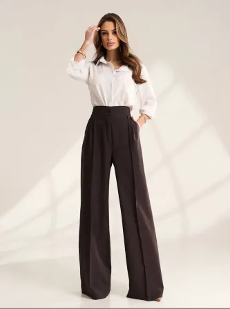 Женские брюки палаццо высокой посадки черные / шоколад женские брюки высокой посадки Одесса