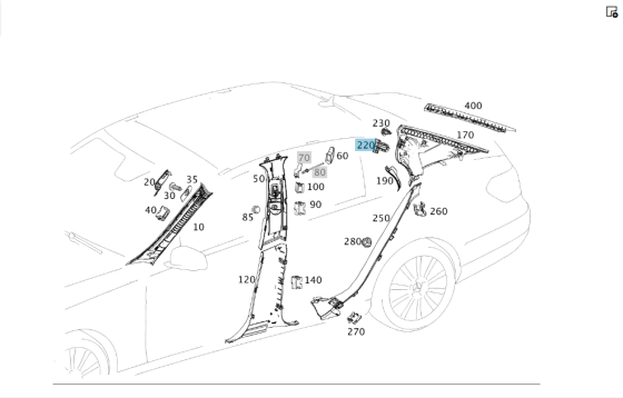 Mercedes-Benz  A2126950130 7E94 Заглушка з написом airbag на лівій обшивці стійки C сіра E-class W212 Одеса