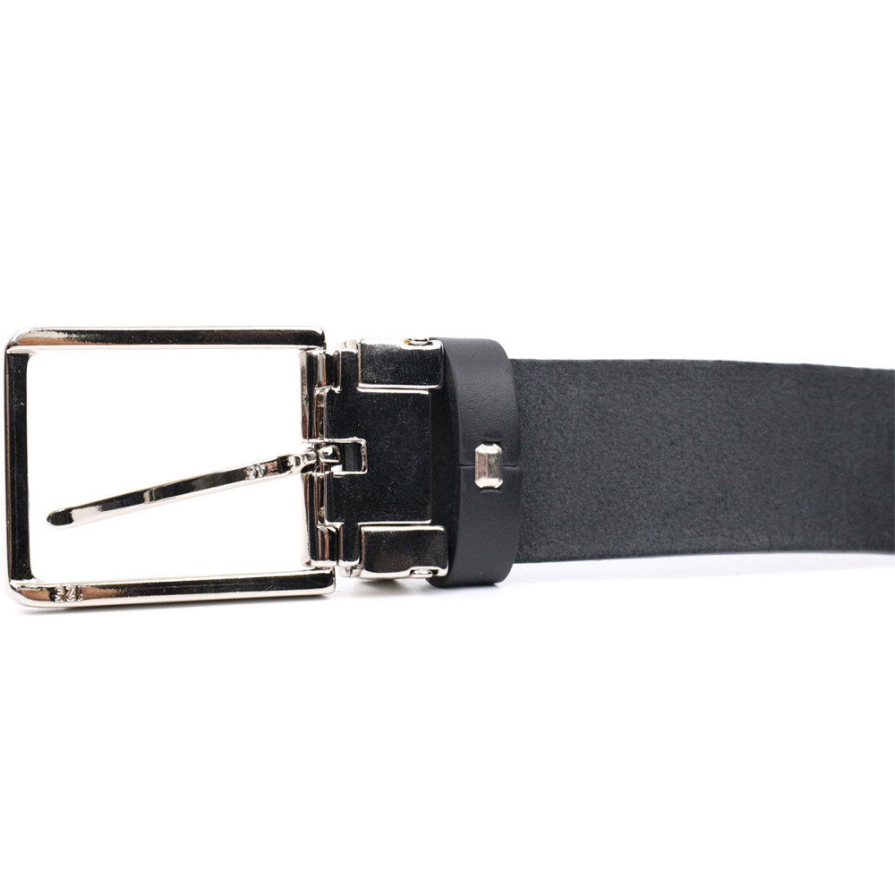 Практичный брючный ремень для мужчин из натуральной кожи Черный (GRANDE PELLE) Киев - изображение 10